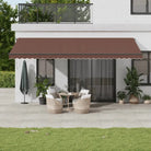 Uitschuifbare luifel met gepoedercoat aluminium voor schaduw en comfort - Bruin / 600 x 300 cm / 1 - Zonwering