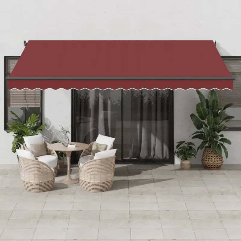 Uitschuifbare luifel met gepoedercoat aluminium voor schaduw en comfort - Bordeauxrood / 450 x 300 cm / 1 - Zonwering