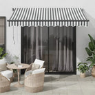 Uitschuifbare luifel met gepoedercoat aluminium voor schaduw en comfort - Antraciet en wit / 300 x 250 cm / 1