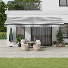 Uitschuifbare luifel met gepoedercoat aluminium voor schaduw en comfort - Antraciet en wit / 600 x 300 cm / 1