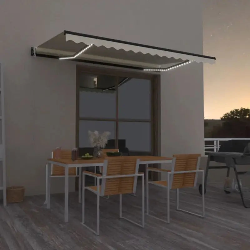 Uitschuifbare luifel met gepoedercoat aluminium voor schaduw en comfort - Crème / 450 x 300 cm / 1 - Zonwering