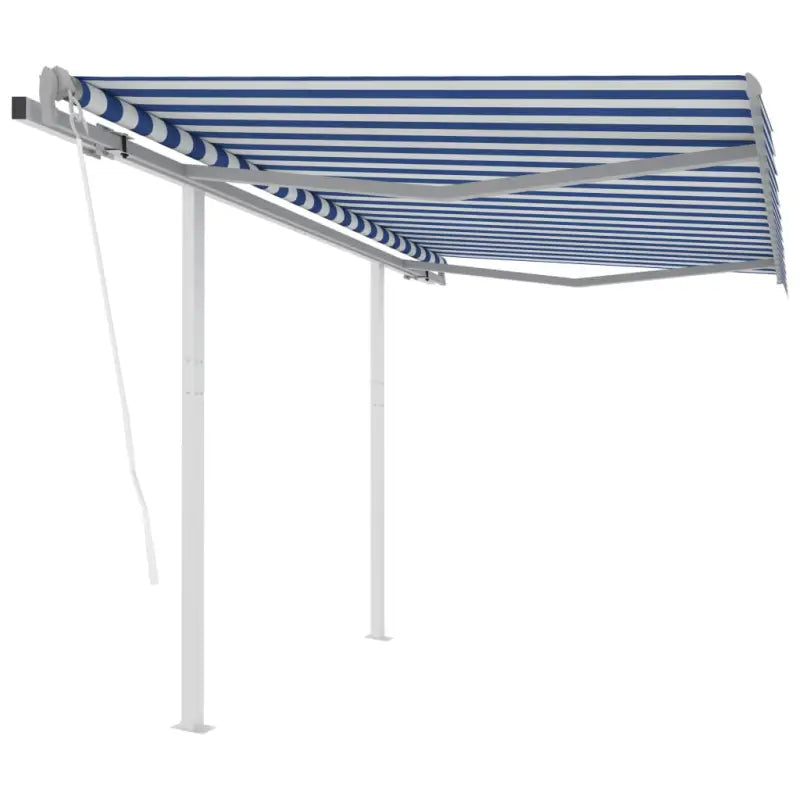 Uitschuifbare luifel met gepoedercoat aluminium voor schaduw en koelheid - Blauw en wit / 3 x 2.5 m / 1 - Zonwering