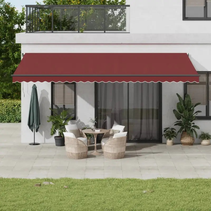 Uitschuifbare luifel met gepoedercoat aluminium voor schaduw en comfort - Bordeauxrood / 600 x 350 cm / 1 - Zonwering