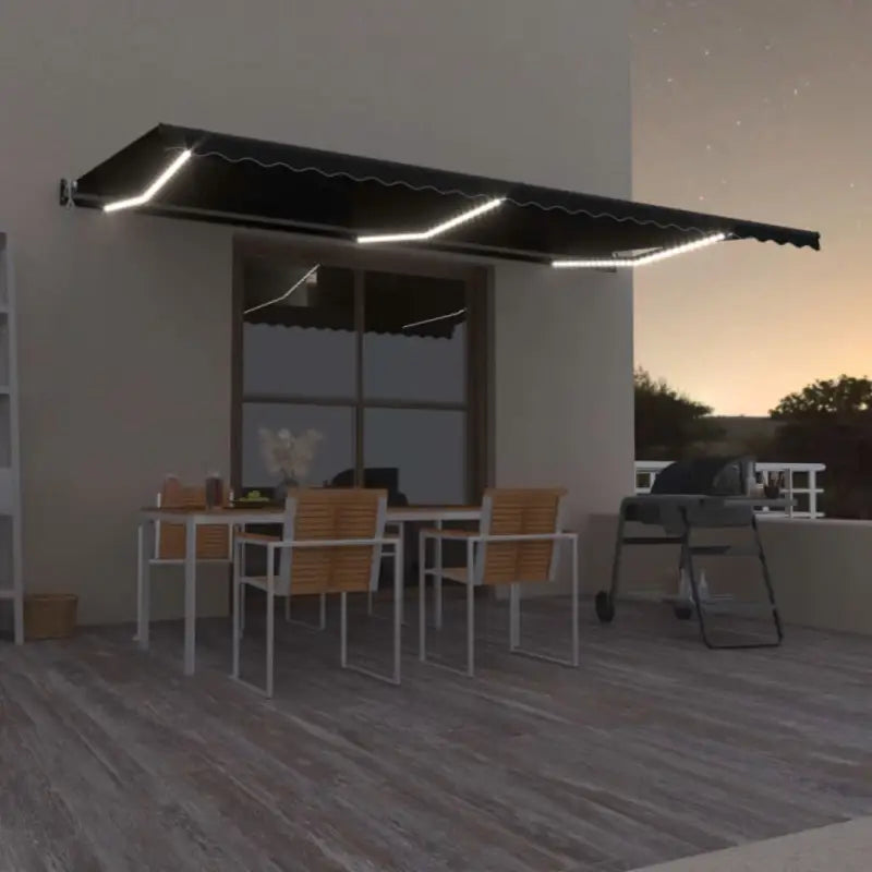 Uitschuifbare luifel met gepoedercoat aluminium voor schaduw en comfort - Antraciet / 600 x 350 cm / 1 - Zonwering