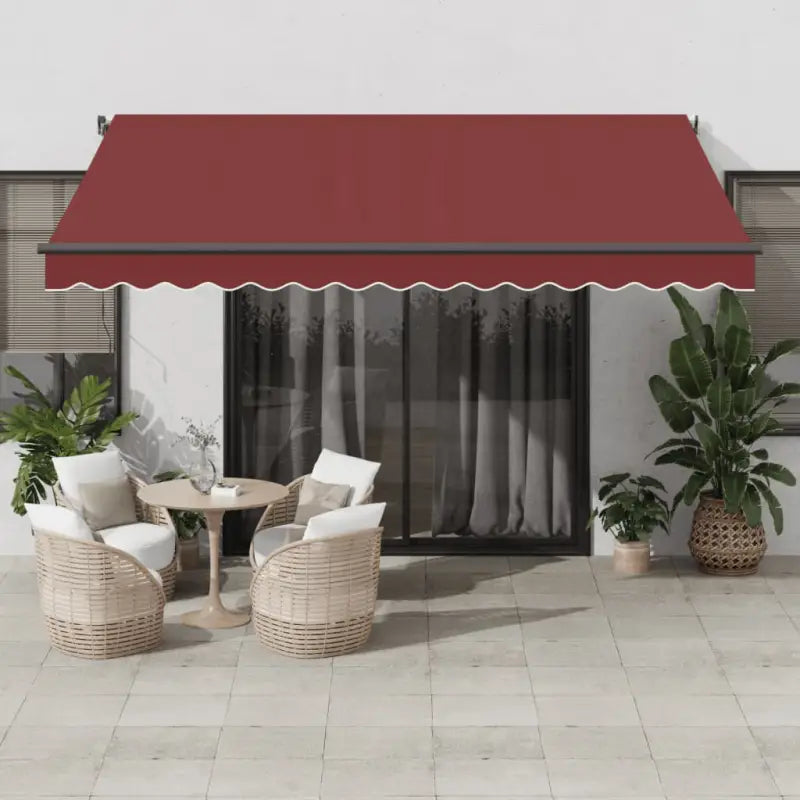 Uitschuifbare luifel met gepoedercoat aluminium voor schaduw en comfort - Bordeauxrood / 400 x 300 cm / 1 - Zonwering