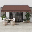 Uitschuifbare luifel met gepoedercoat aluminium voor schaduw en comfort - Bruin / 450 x 300 cm / 1 - Zonwering