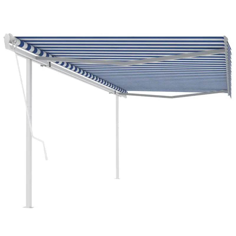Uitschuifbare luifel met gepoedercoat aluminium voor schaduw en koelheid - Blauw en wit / 5 x 3.5 m / 1 - Zonwering
