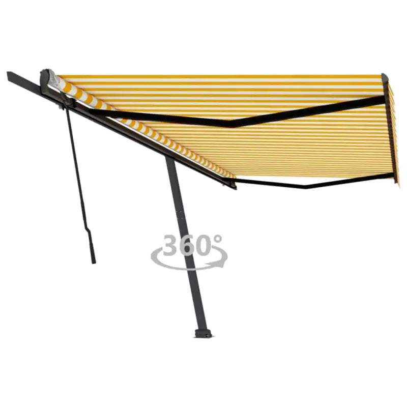 Uitschuifbare luifel met gepoedercoat aluminium voor schaduw buiten - Geel en wit / 500 x 350 cm / 1 - Zonwering