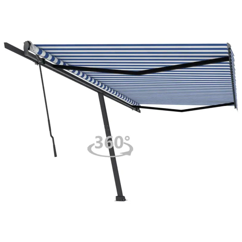 Uitschuifbare luifel met gepoedercoat aluminium voor schaduw buiten - Blauw en wit / 500 x 300 cm / 1 - Zonwering