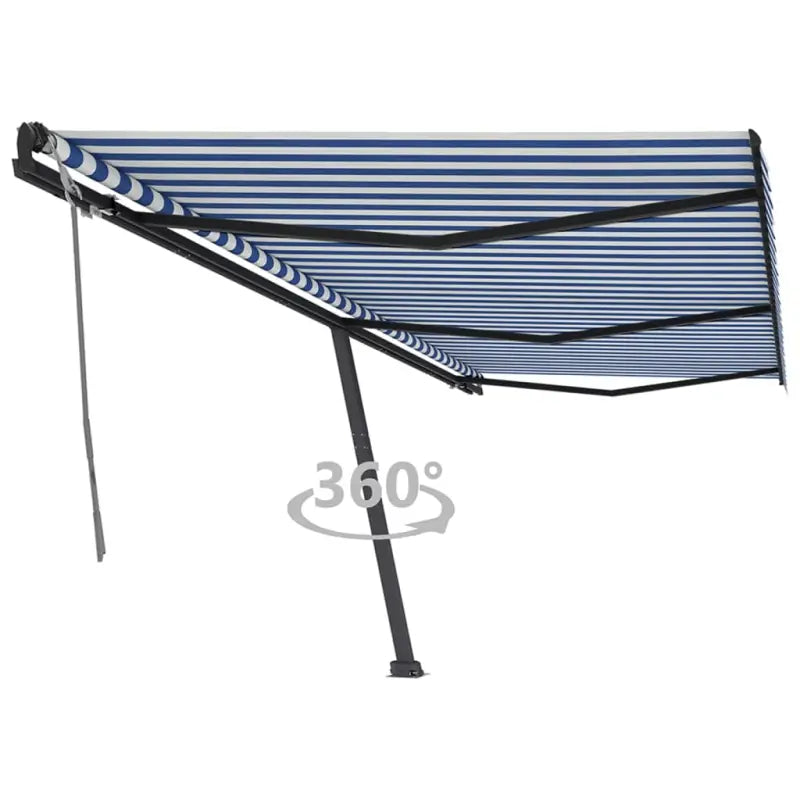 Uitschuifbare luifel met gepoedercoat aluminium voor schaduw buiten - Blauw en wit / 600 x 350 cm / 1 - Zonwering