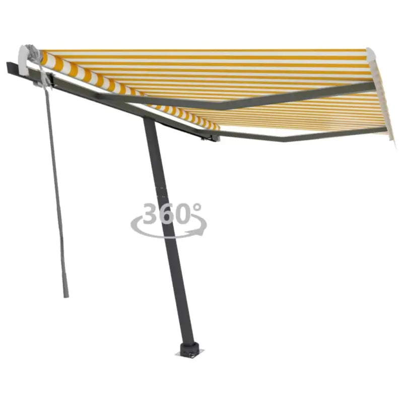 Uitschuifbare luifel met gepoedercoat aluminium voor schaduw buiten - Geel en wit / 350 x 250 cm / 1 - Zonwering