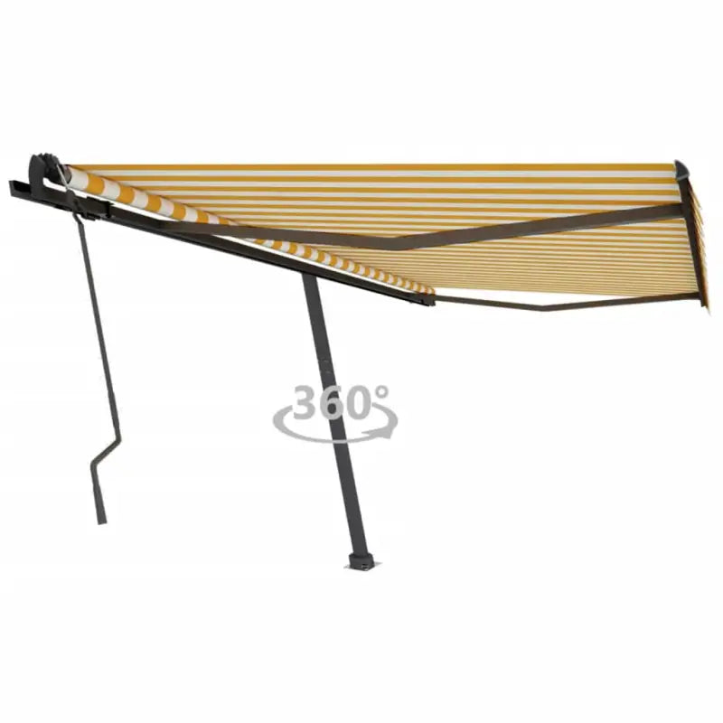 Uitschuifbare luifel met gepoedercoat aluminium voor schaduw buiten - Geel en wit / 450 x 350 cm / 1 - Zonwering