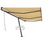 Uitschuifbare luifel met gepoedercoat aluminium voor schaduw buiten - Geel en wit / 600 x 300 cm / 1 - Zonwering