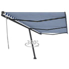 Uitschuifbare luifel met gepoedercoat aluminium voor schaduw buiten - Blauw en wit / 600 x 300 cm / 1 - Zonwering