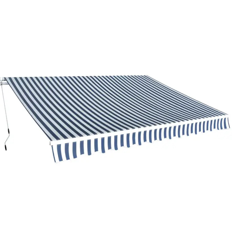 Uitschuifbare luifel met stevig aluminium frame voor koele tuinplekken - Blauw en wit / 350 cm / 1 - Zonwering