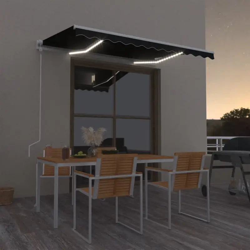 Uitschuifbare luifel van gepoedercoat aluminium voor automatische bescherming - Antraciet / 300 x 250 cm / 1 - Zonwering