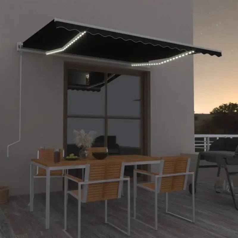 Uitschuifbare luifel van gepoedercoat aluminium voor automatische bescherming - Antraciet / 450 x 350 cm / 1 - Zonwering