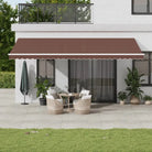 Uitschuifbare luifel van gepoedercoat aluminium voor automatische bescherming - Bruin en wit / 600 x 300 cm / 1