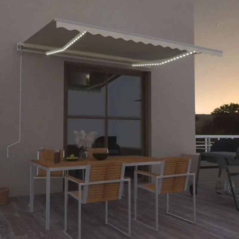 Uitschuifbare luifel van gepoedercoat aluminium voor automatische bescherming - Crème / 400 x 300 cm / 1 - Zonwering