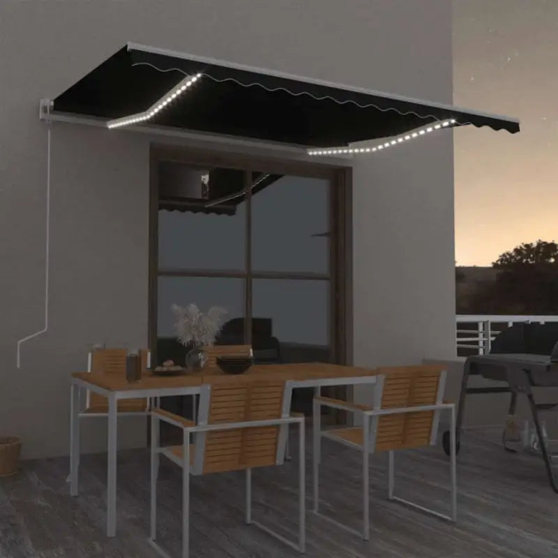 Uitschuifbare luifel van gepoedercoat aluminium voor automatische bescherming - Antraciet / 450 x 300 cm / 1 - Zonwering