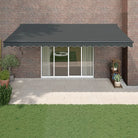 Uitschuifbare luifel van gepoedercoat aluminium voor terras en tuin - Antraciet (grijs frame) / 5 x 3 m / 1 - Zonwering