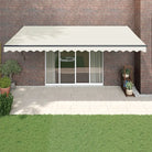 Uitschuifbare luifel van gepoedercoat aluminium voor terras en tuin - Crème / 5 x 3 m / 1 - Zonwering