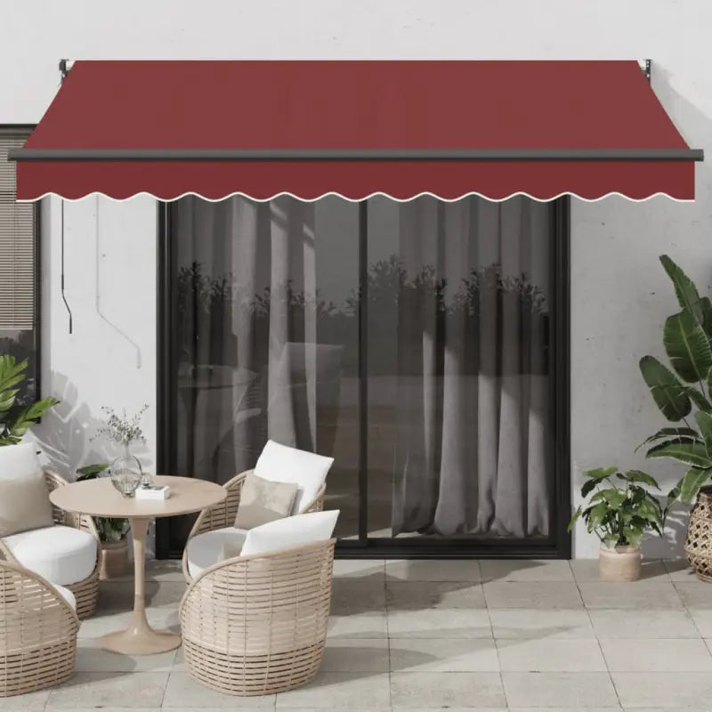 Uitschuifbare luifel van gepoedercoat aluminium voor terras en tuin - Bordeauxrood / 350 x 250 cm / 1 - Zonwering