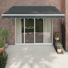 Uitschuifbare luifel van gepoedercoat aluminium voor terras en tuin - Antraciet / 3.5 x 2.5 m / 1 - Zonwering