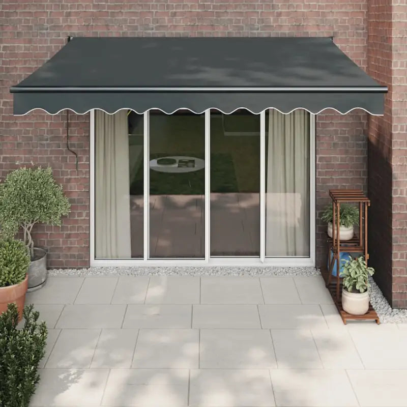 Uitschuifbare luifel van gepoedercoat aluminium voor terras en tuin - Antraciet (grijs frame) / 3.5 x 2.5 m / 1