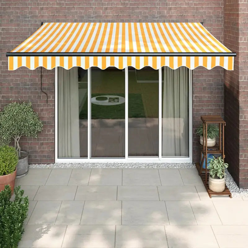 Uitschuifbare luifel van gepoedercoat aluminium voor terras en tuin - Geel / 3.5 x 2.5 m / 1 - Zonwering