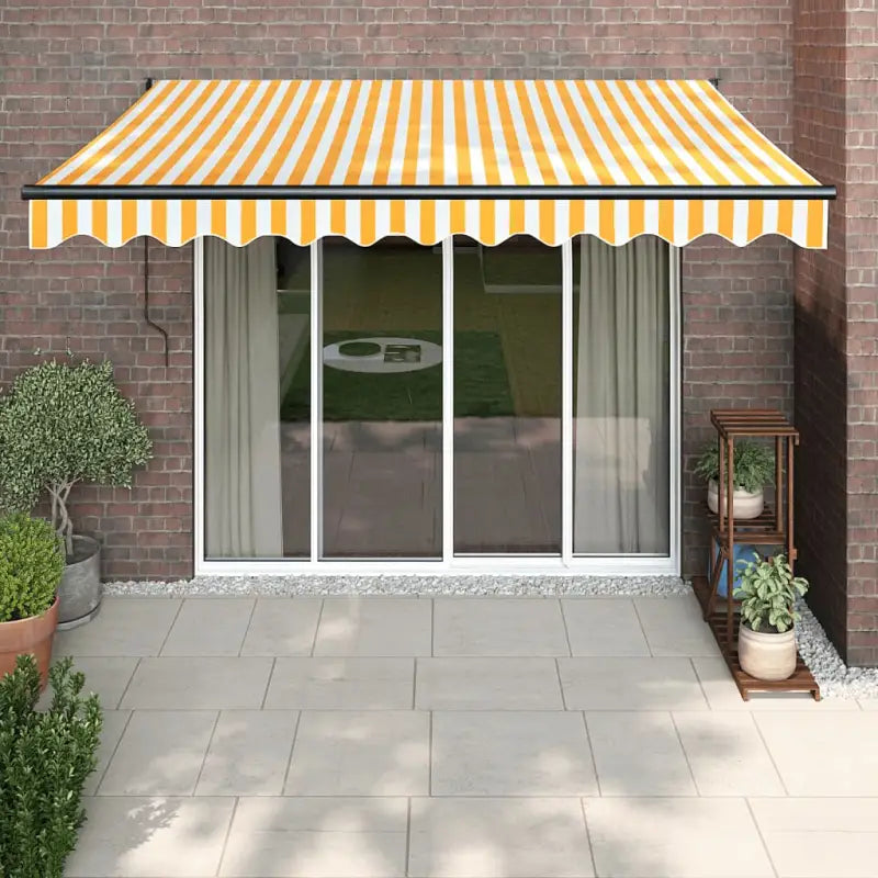 Uitschuifbare luifel van gepoedercoat aluminium voor terras en tuin - Geel / 3 x 2.5 m / 1 - Zonwering