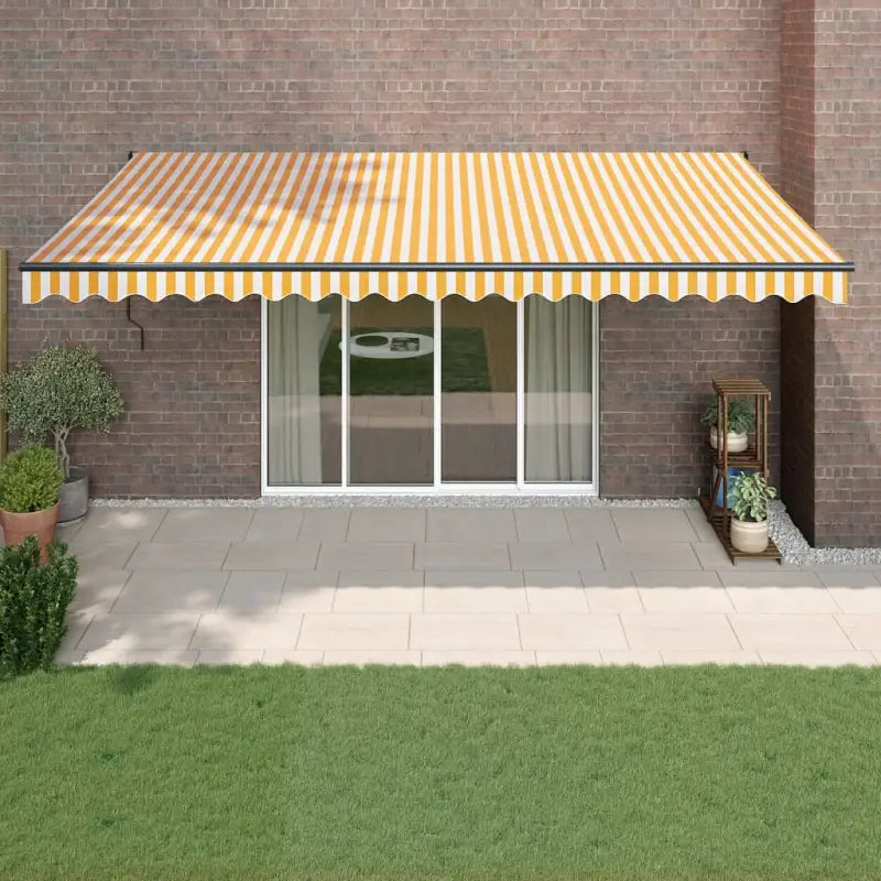 Uitschuifbare luifel van gepoedercoat aluminium voor terras en tuin - Geel / 5 x 3 m / 1 - Zonwering
