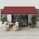 Uitschuifbare luifel van gepoedercoat aluminium voor terras en tuin - Bordeauxrood / 450 x 300 cm / 1 - Zonwering