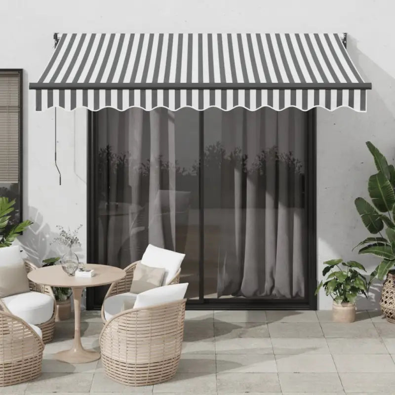 Uitschuifbare luifel van gepoedercoat aluminium voor terras en tuin - Antraciet en zwart / 3 x 2.5 m / 1 - Zonwering