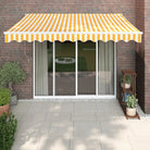 Uitschuifbare luifel van gepoedercoat aluminium voor terras en tuin - Geel en wit / 3.5 x 2.5 m / 1 - Zonwering