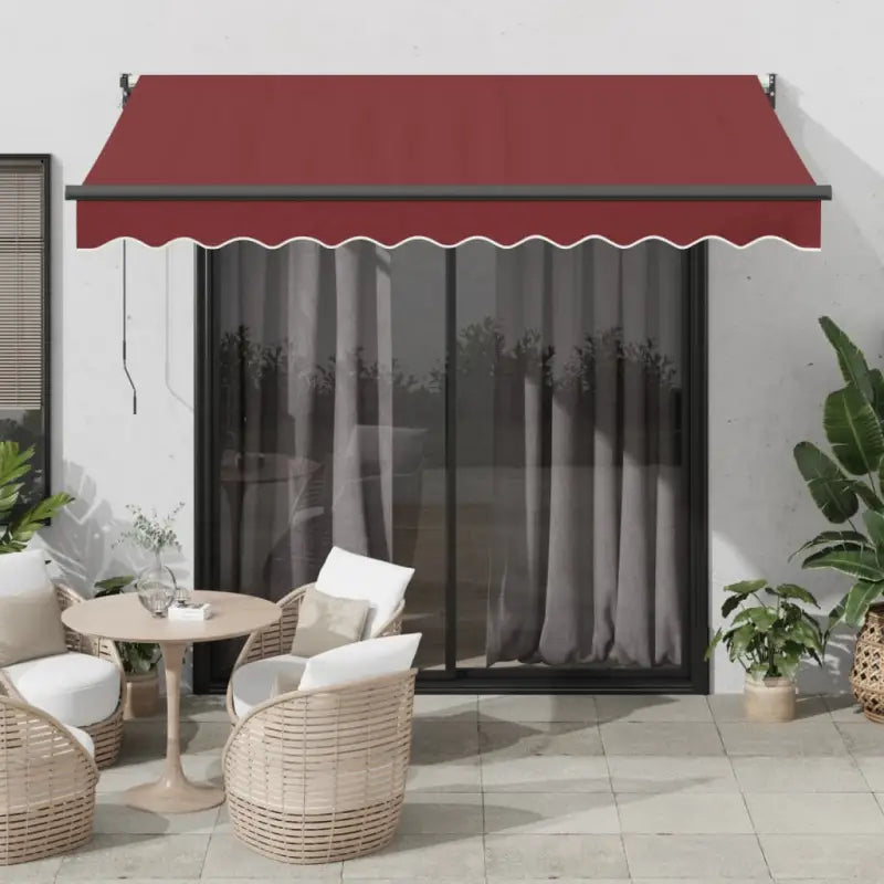 Uitschuifbare luifel van gepoedercoat aluminium voor terras en tuin - Bordeauxrood / 300 x 250 cm / 1 - Zonwering