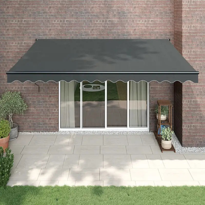 Uitschuifbare luifel van gepoedercoat aluminium voor terras en tuin - Antraciet (grijs frame) / 4 x 3 m / 1 - Zonwering