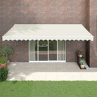 Uitschuifbare luifel van gepoedercoat aluminium voor terras en tuin - Crèmekleurig en wit / 5 x 3 m / 1 - Zonwering