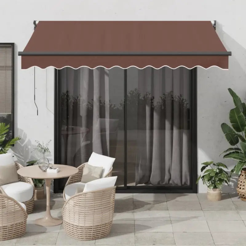 Uitschuifbare luifel van gepoedercoat aluminium voor terras en tuin - Bruin / 300 x 250 cm / 1 - Zonwering