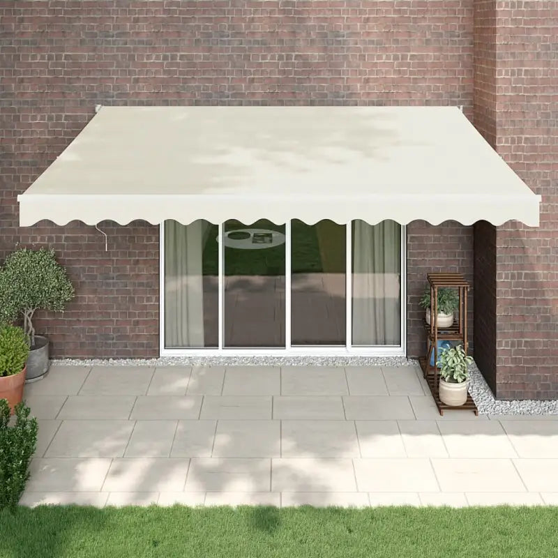 Uitschuifbare luifel van gepoedercoat aluminium voor terras en tuin - Crèmekleurig en wit / 4.5 x 3 m / 1 - Zonwering
