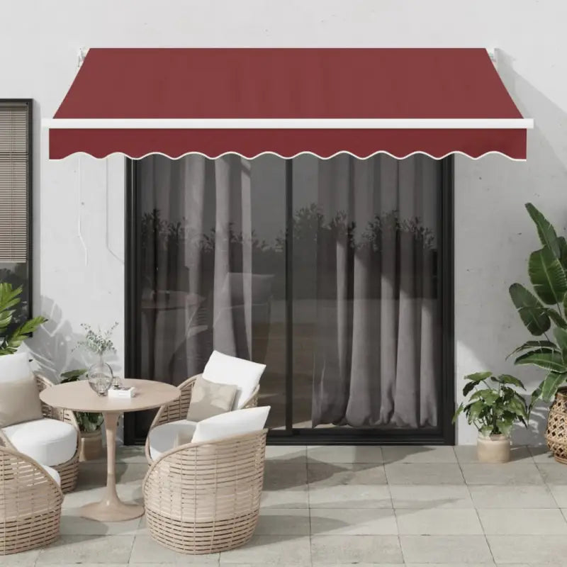 Uitschuifbare luifel van gepoedercoat aluminium voor terras en tuin - Bordeauxrood en wit / 300 x 250 cm / 1 - Zonwering