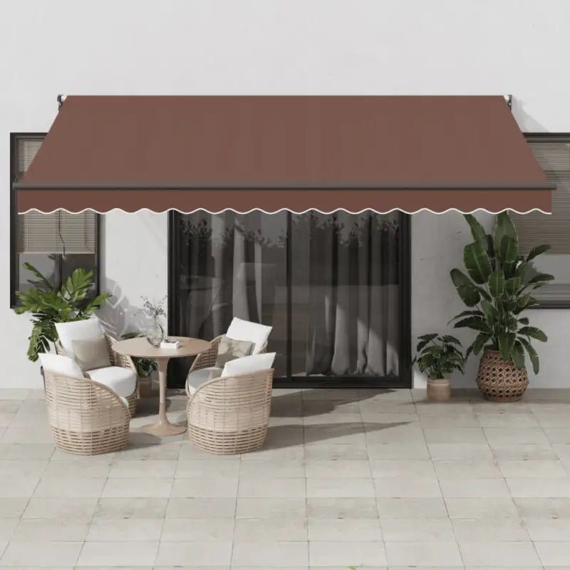 Uitschuifbare luifel van gepoedercoat aluminium voor terras en tuin - Bruin / 450 x 300 cm / 1 - Zonwering