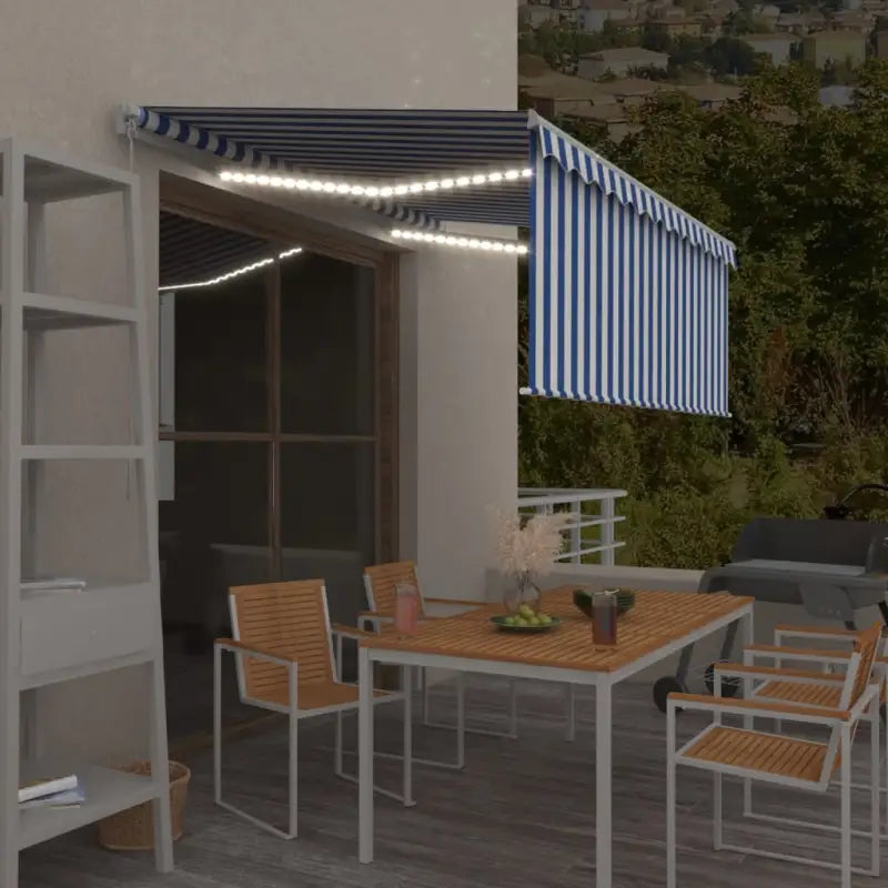 Uitschuifbare Luifel voor Koelere Buitenruimtes - Blauw en wit / 3 x 2.5 m / 1 - Zonwering