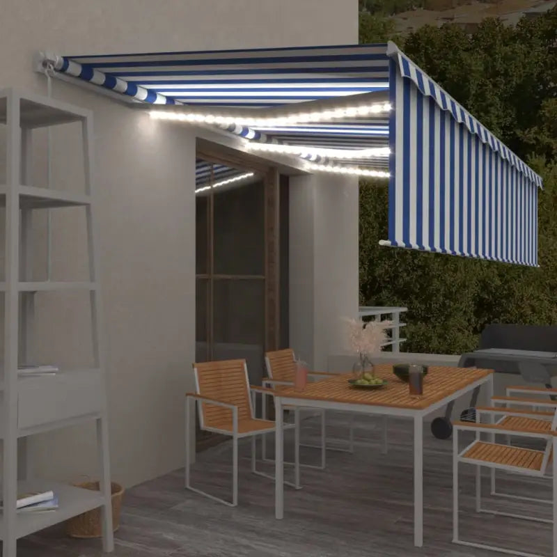 Uitschuifbare Luifel voor Koelere Buitenruimtes - Blauw en wit / 6 x 3 m / 1 - Zonwering