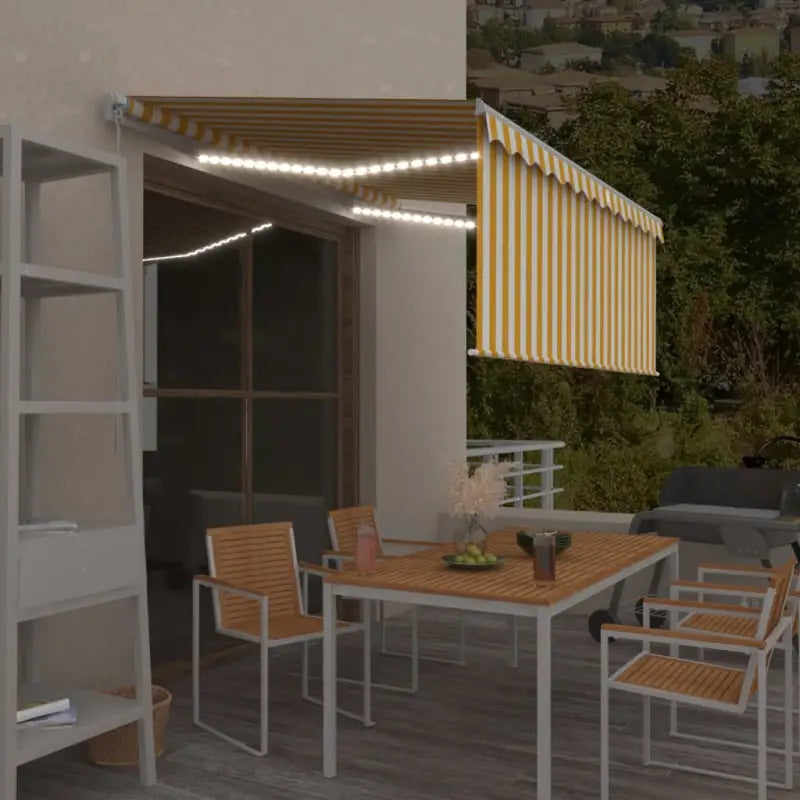 Uitschuifbare Luifel voor Koelere Buitenruimtes - Geel en wit / 3.5 x 2.5 m / 1 - Zonwering