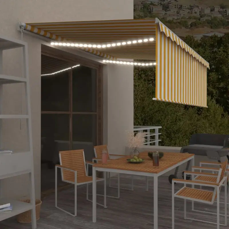Uitschuifbare Luifel voor Koelere Buitenruimtes - Geel en wit / 4.5 x 3 m / 1 - Zonwering