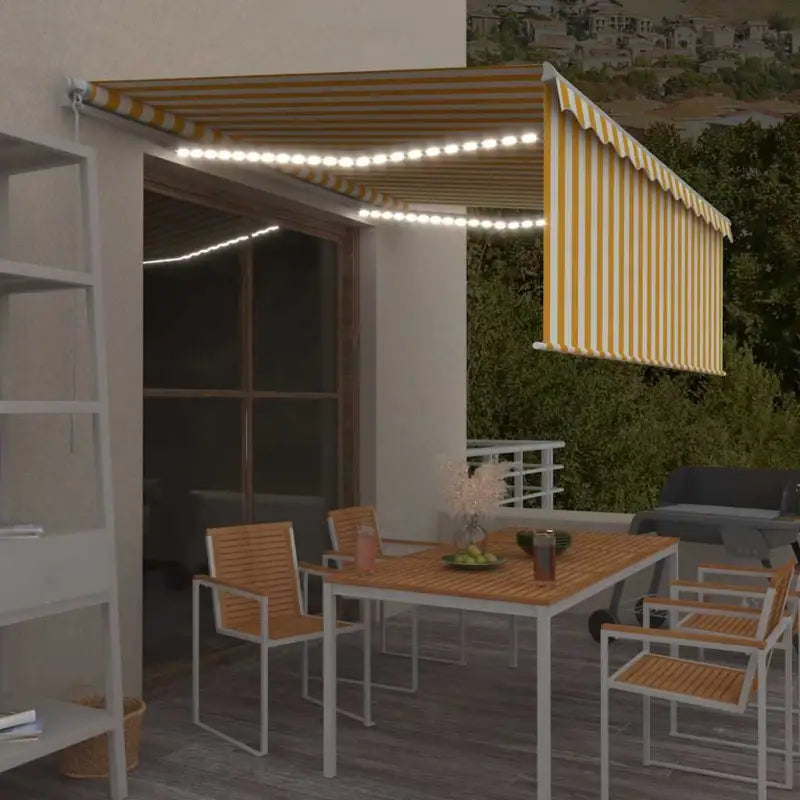 Uitschuifbare Luifel voor Koelere Buitenruimtes - Geel en wit / 4 x 3 m / 1 - Zonwering