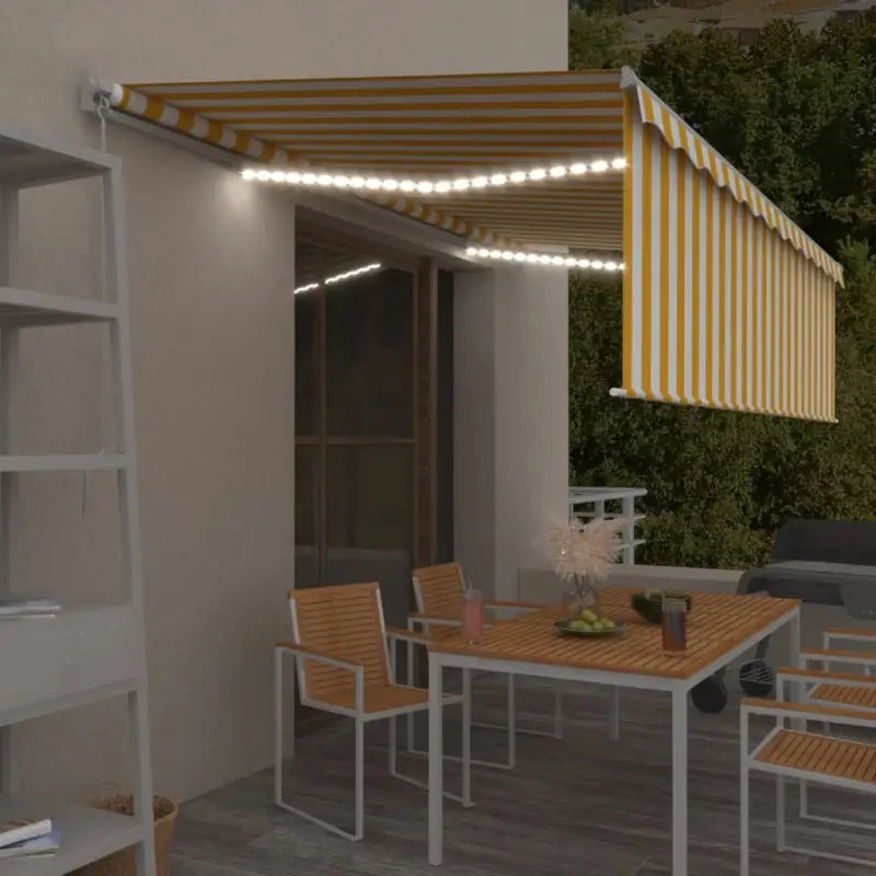 Uitschuifbare Luifel voor Koelere Buitenruimtes - Geel en wit / 5 x 3 m / 1 - Zonwering