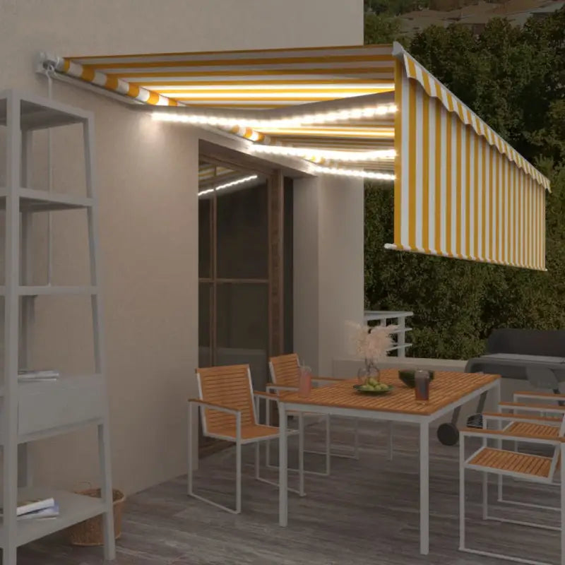 Uitschuifbare Luifel voor Koelere Buitenruimtes - Geel en wit / 6 x 3 m / 1 - Zonwering