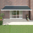Uittrekbare luifel in gepoedercoat aluminium voor je terras - Antracietkleurig (wit frame) / 5 x 3 m / 1 - Zonwering